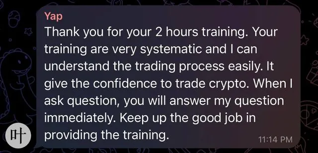 Message from a Kyzen member in the private channel