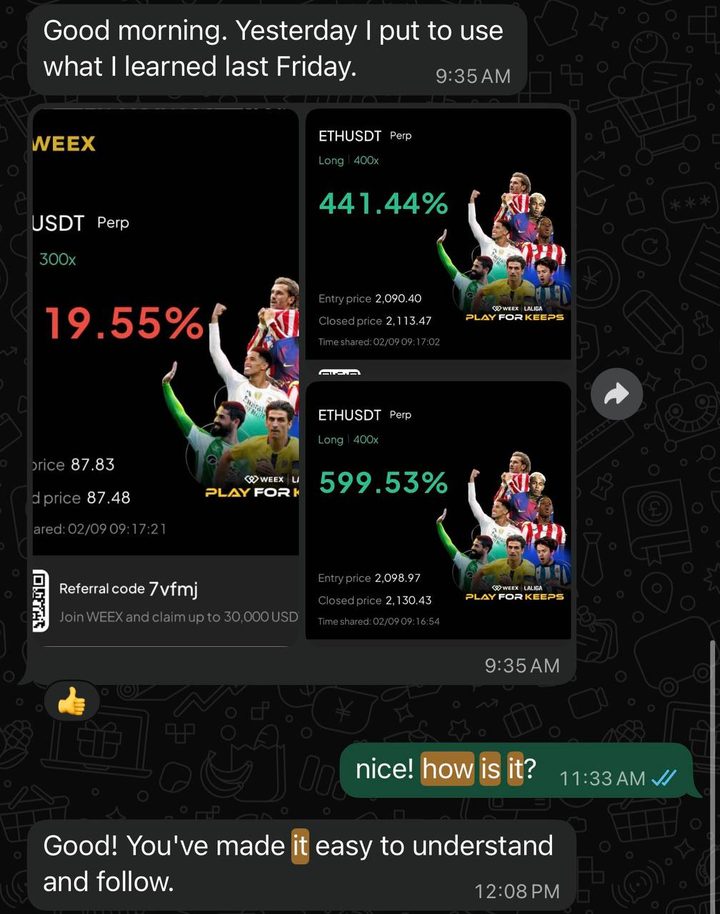 Member trade result